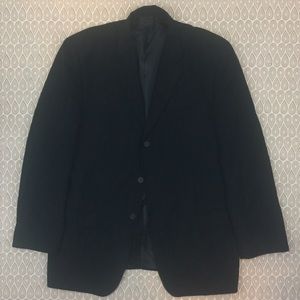 Alfani Mens Black Striped Suede Blazer Size XL Y58